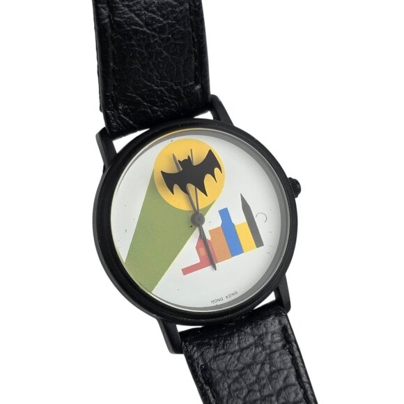 Vintage Batman Black Fossil Watch Battery Needed - Picture 1 of 3